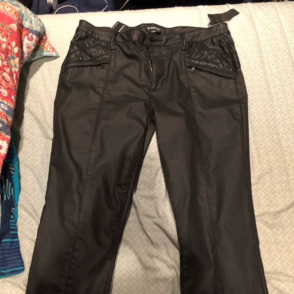 Bebe faux leather pants.